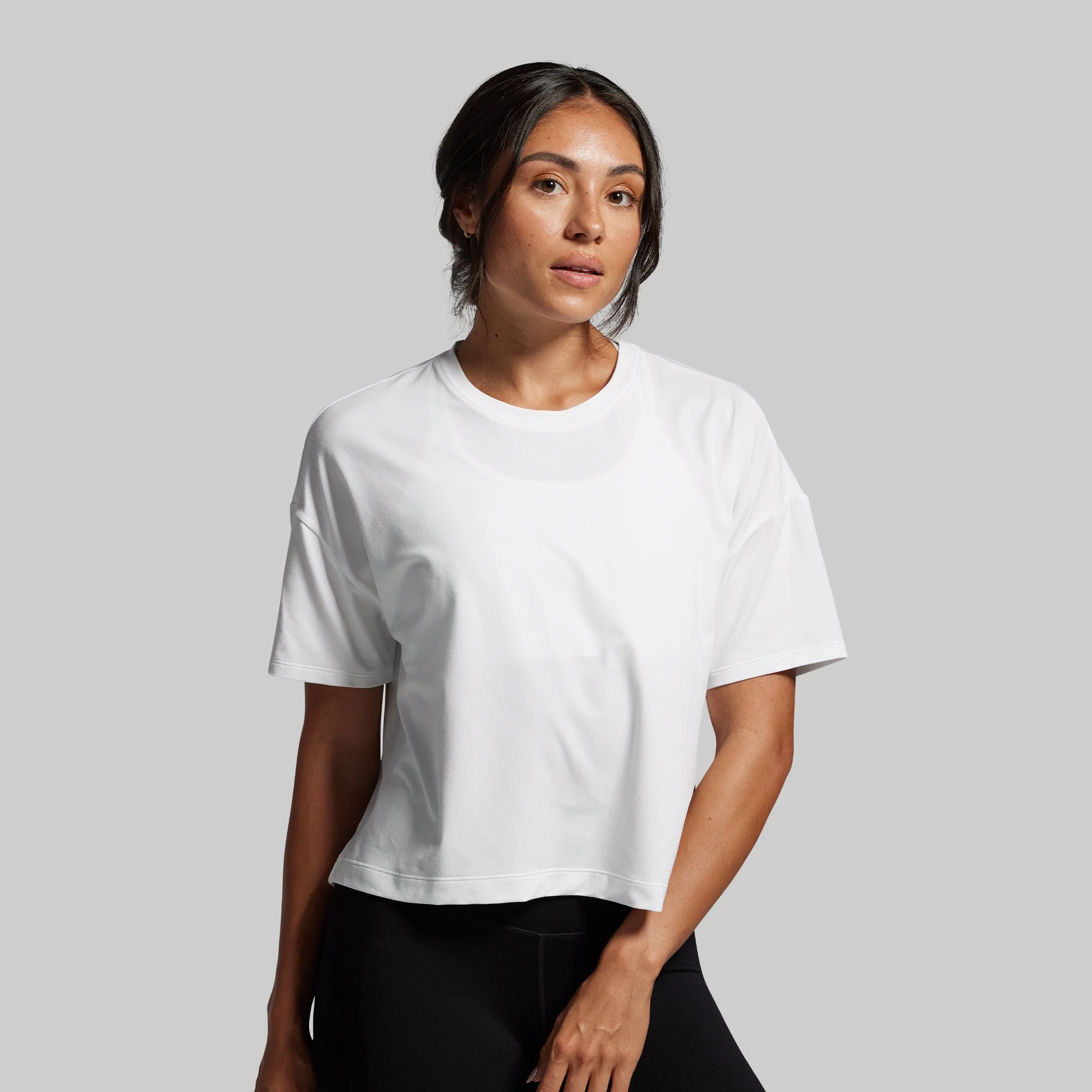Premium Basic Crop Tee (White) - Image 3