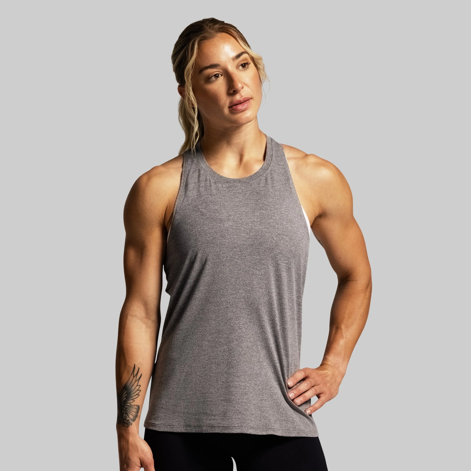 Premium Basic Twist Tank (Heather Grey) - Image 2