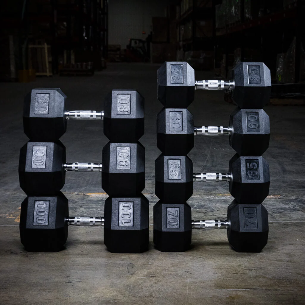 PRx Rubber Hex Dumbbells - Image 6