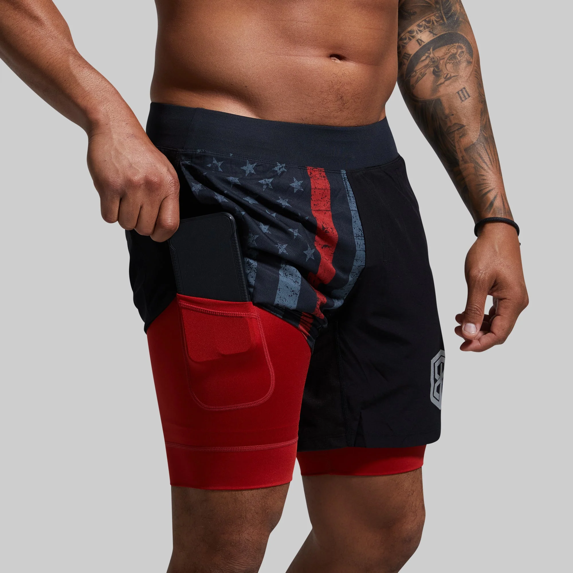 Versatile Short w/ Compression 7" (Thin Red Line Gunmetal) - Image 2