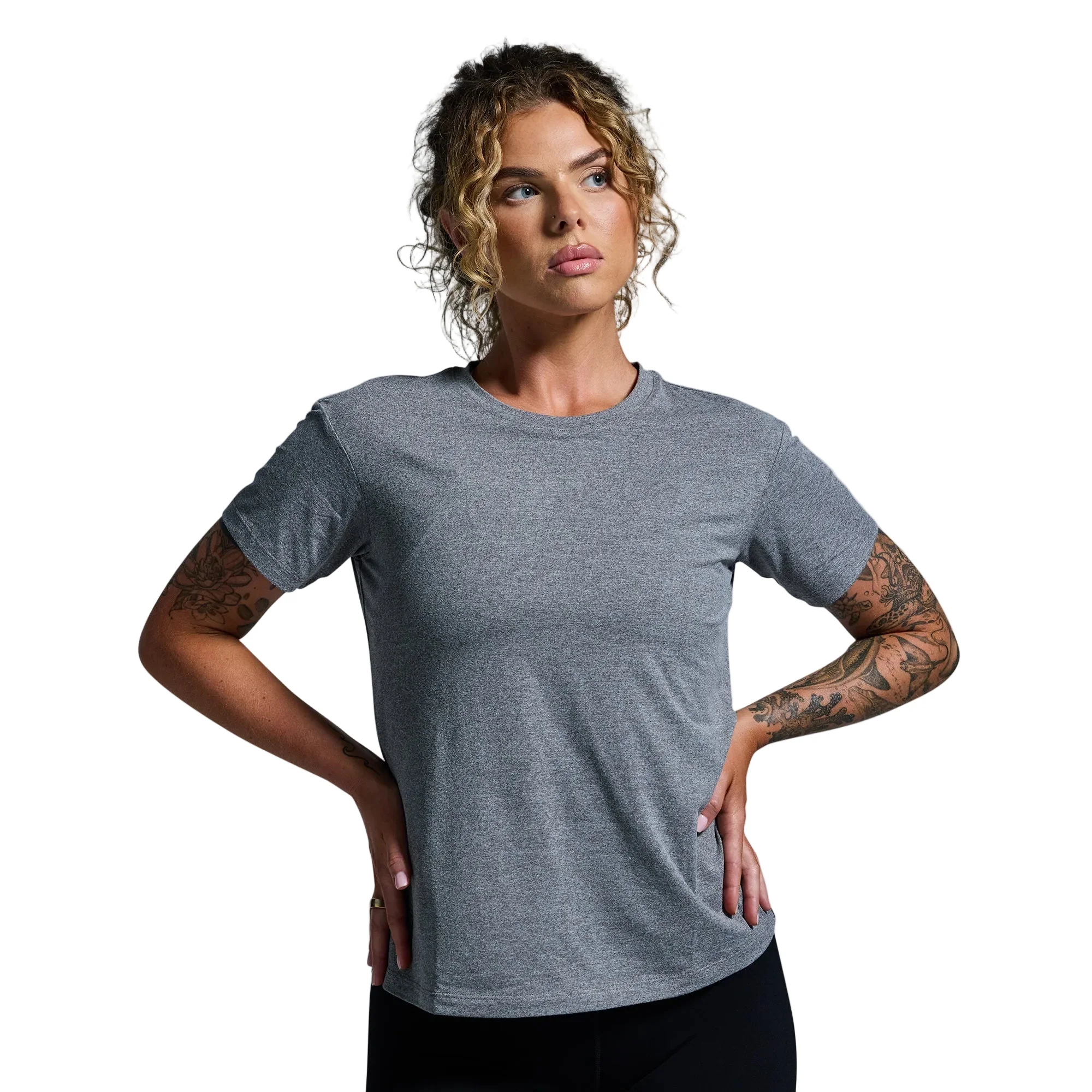Women's Premium Basic Crew (Heather Grey)