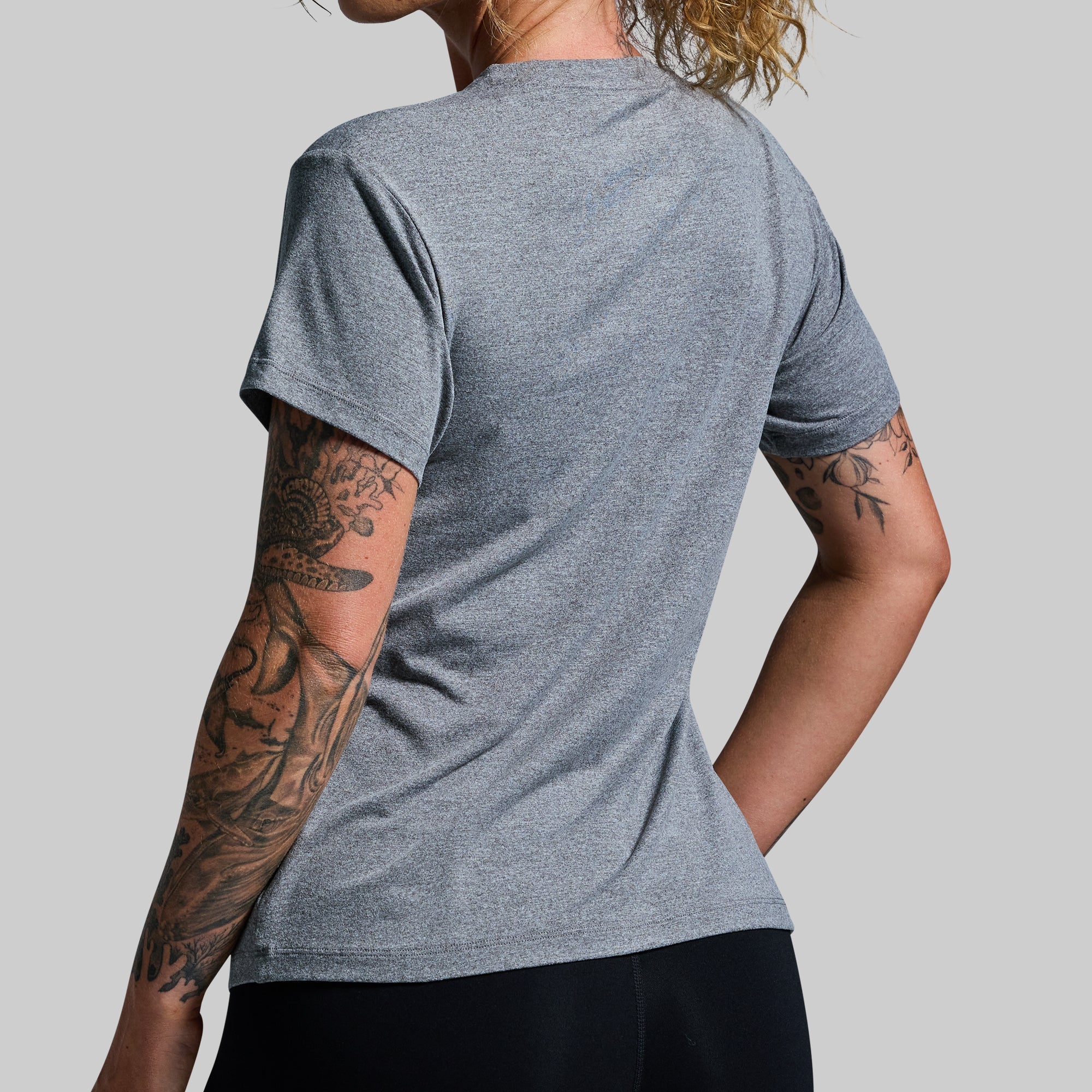 Women's Premium Basic Crew (Heather Grey) - Image 3